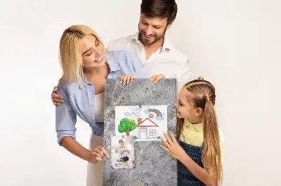 Wall cork memo board in deep dark marble
