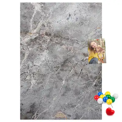 Wall cork memo board in deep dark marble