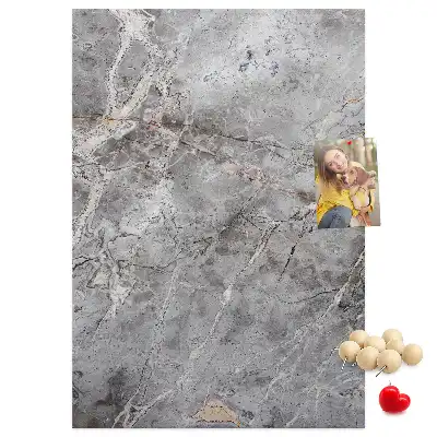 Wall cork memo board in deep dark marble