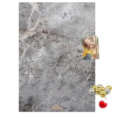 Wall cork memo board in deep dark marble