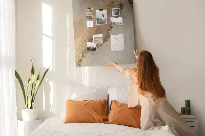 Cork pin board Glossy marble