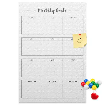 Wall cork memo board for monthly planning