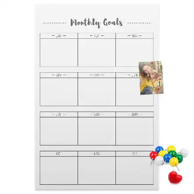Wall cork memo board for monthly planning