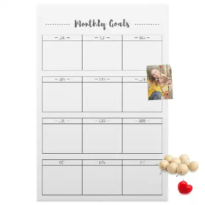 Wall cork memo board for monthly planning