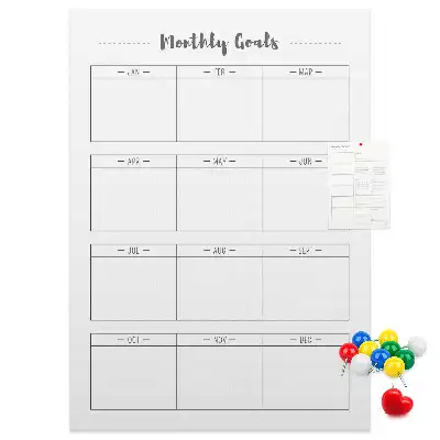 Wall cork memo board for monthly planning
