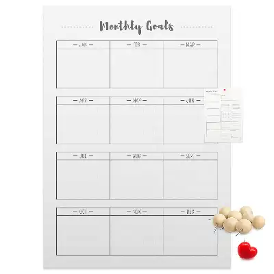 Wall cork memo board for monthly planning