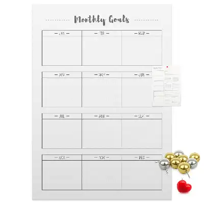 Wall cork memo board for monthly planning