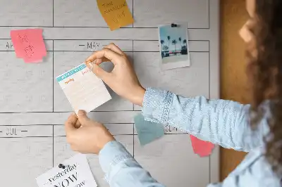 Wall cork memo board for monthly planning