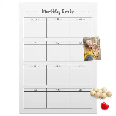 Wall cork memo board for monthly planning