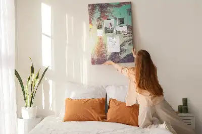 Exotic palm tree cork pin board
