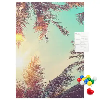 Exotic palm tree cork pin board