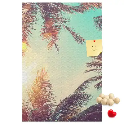 Exotic palm tree cork pin board