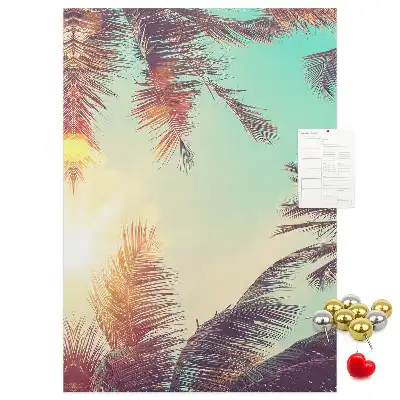 Exotic palm tree cork pin board