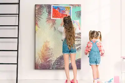 Exotic palm tree cork pin board