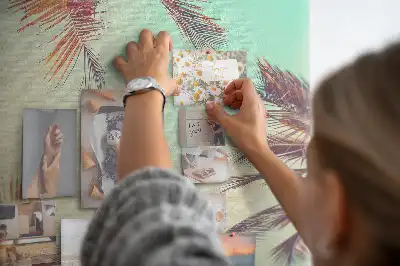 Cork pin board Exotic palm tree