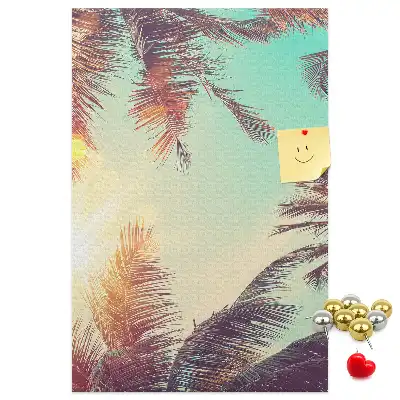 Exotic palm tree cork pin board