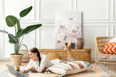 Peony Flower Cork Note Board
