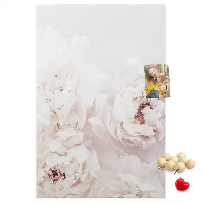 Cork Note Board Peony flowers