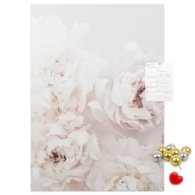 Cork Note Board Peony flowers