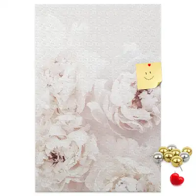 Cork Note Board Peony flowers