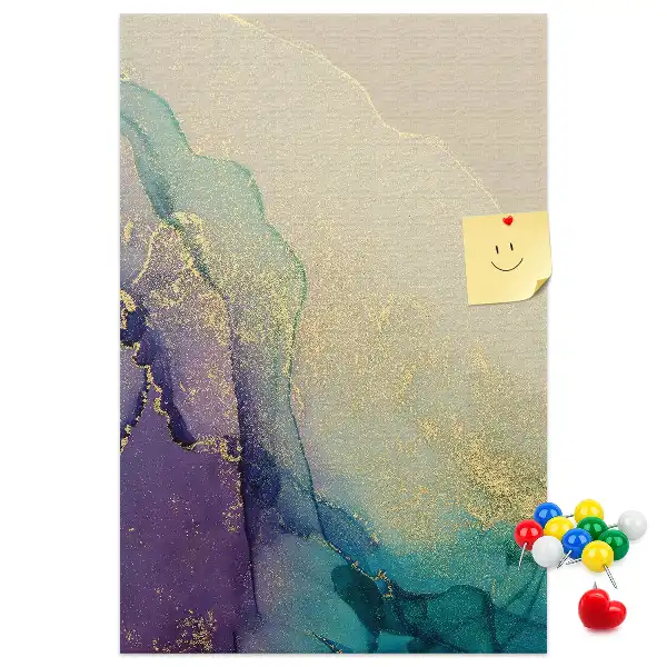 Cork Note Board with Shiny Marble and Glitter Design