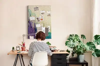 Cork Note Board with Shiny Marble and Glitter Design