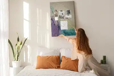 Cork Note Board with Shiny Marble and Glitter Design
