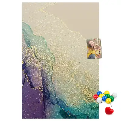 Cork Note Board with Shiny Marble and Glitter Design
