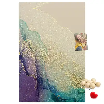 Cork Note Board with Shiny Marble and Glitter Design