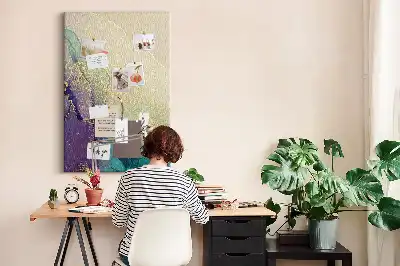 Cork Note Board with Shiny Marble and Glitter Design