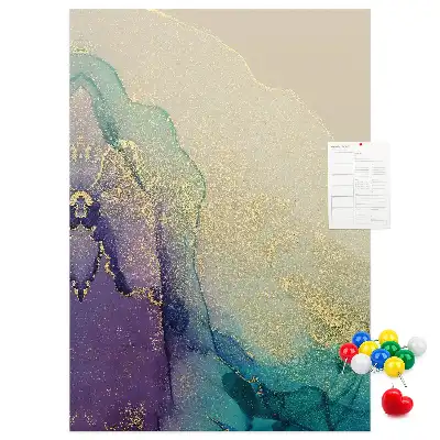 Cork Note Board with Shiny Marble and Glitter Design
