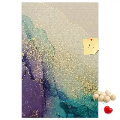 Cork Note Board with Shiny Marble and Glitter Design