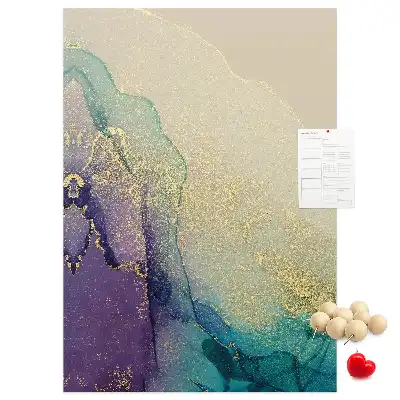 Cork Note Board with Shiny Marble and Glitter Design