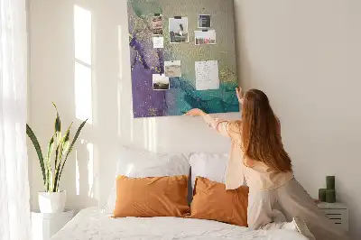 Cork Note Board with Shiny Marble and Glitter Design