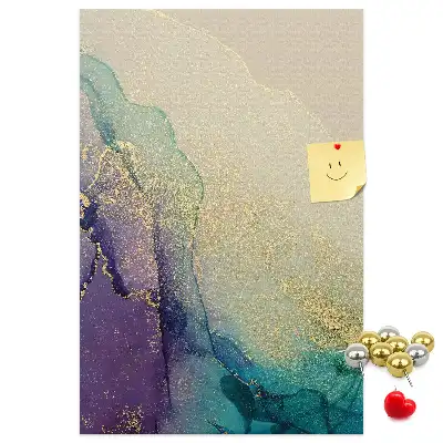 Cork Note Board with Shiny Marble and Glitter Design