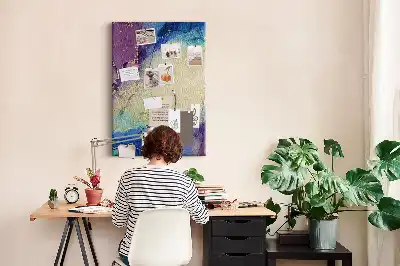 Ink abstraction cork wall memo board