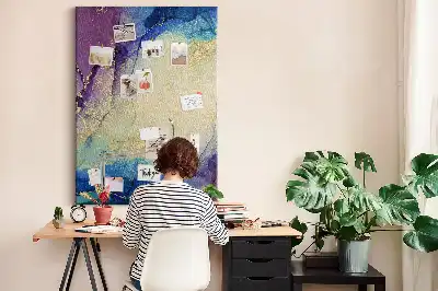 Ink abstraction cork wall memo board