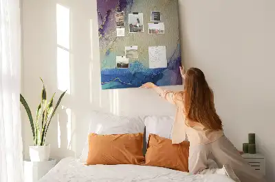 Ink abstraction cork wall memo board