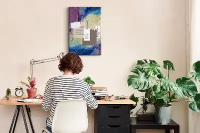 Ink abstraction cork wall memo board