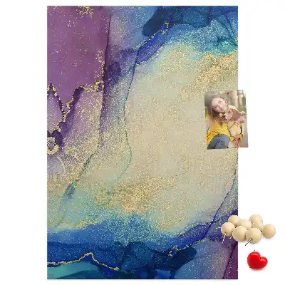 Ink abstraction cork wall memo board