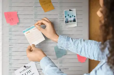 Cork pin board Key dates