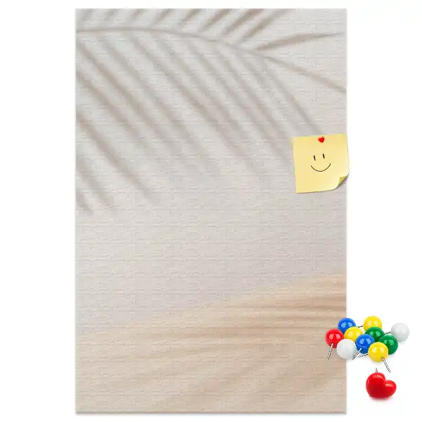 Cork Note Board with Palm Leaf Shadow