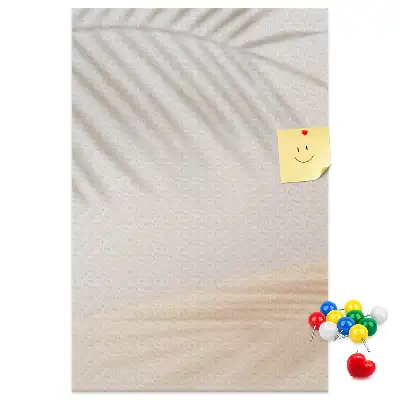 Cork Note Board with Palm Leaf Shadow