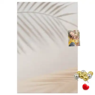 Cork Note Board with Palm Leaf Shadow