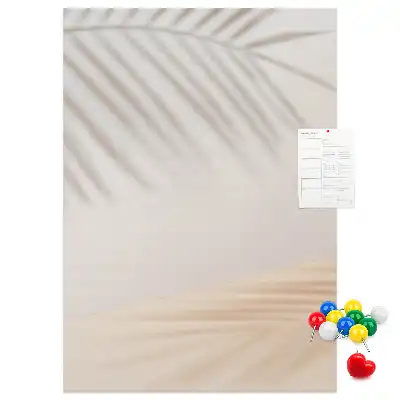Cork Note Board with Palm Leaf Shadow