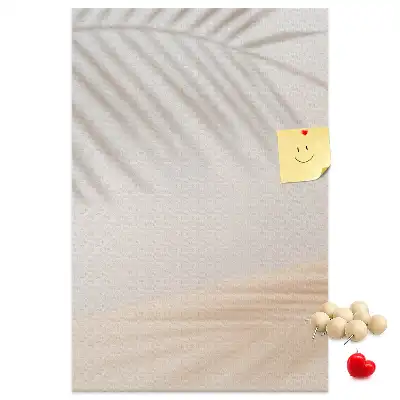 Cork Note Board with Palm Leaf Shadow
