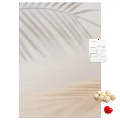 Cork Note Board with Palm Leaf Shadow