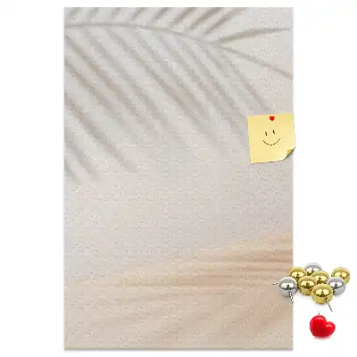 Cork Note Board with Palm Leaf Shadow