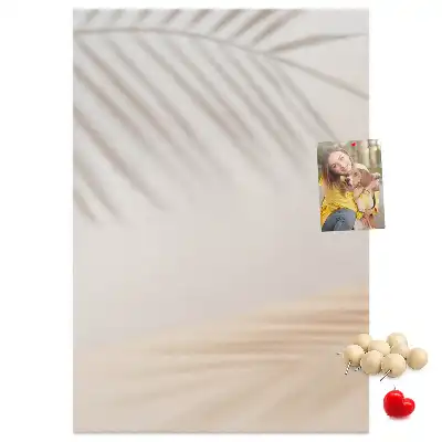 Cork Note Board with Palm Leaf Shadow