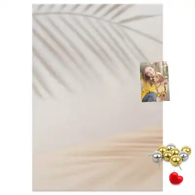 Cork Note Board with Palm Leaf Shadow